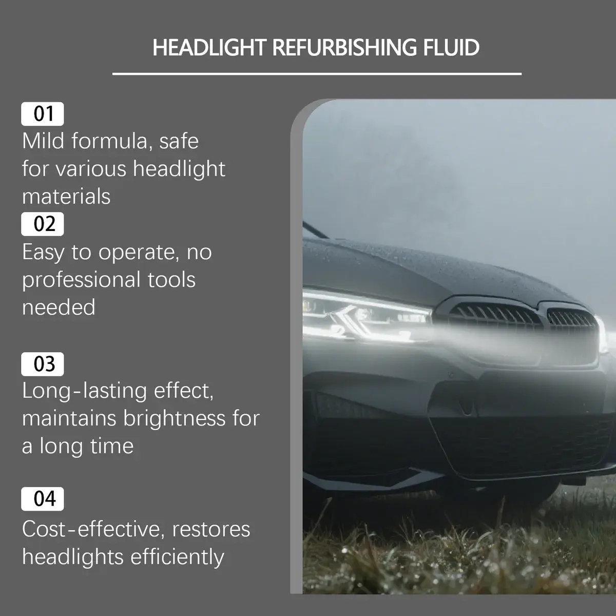 Koplampherstel Vloeistof - Maakt Vergeelde Koplampen Weer Helder 3